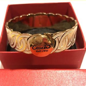 NWOT Coach gold & off white bracelet